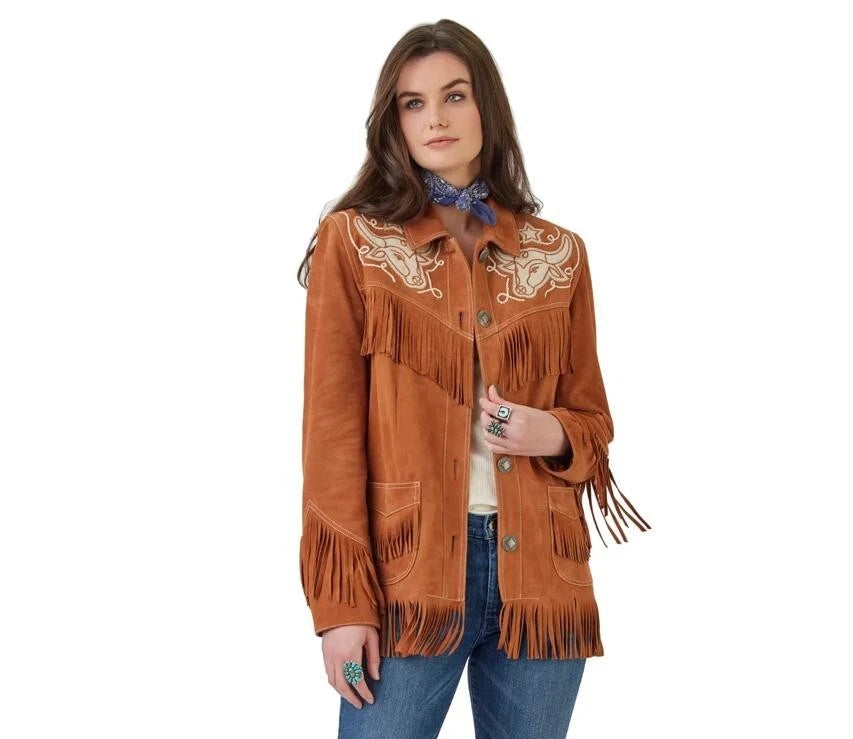 Customized Cowgirl Embroidered Fringes Women Shirt Casual Office Wedding Wear