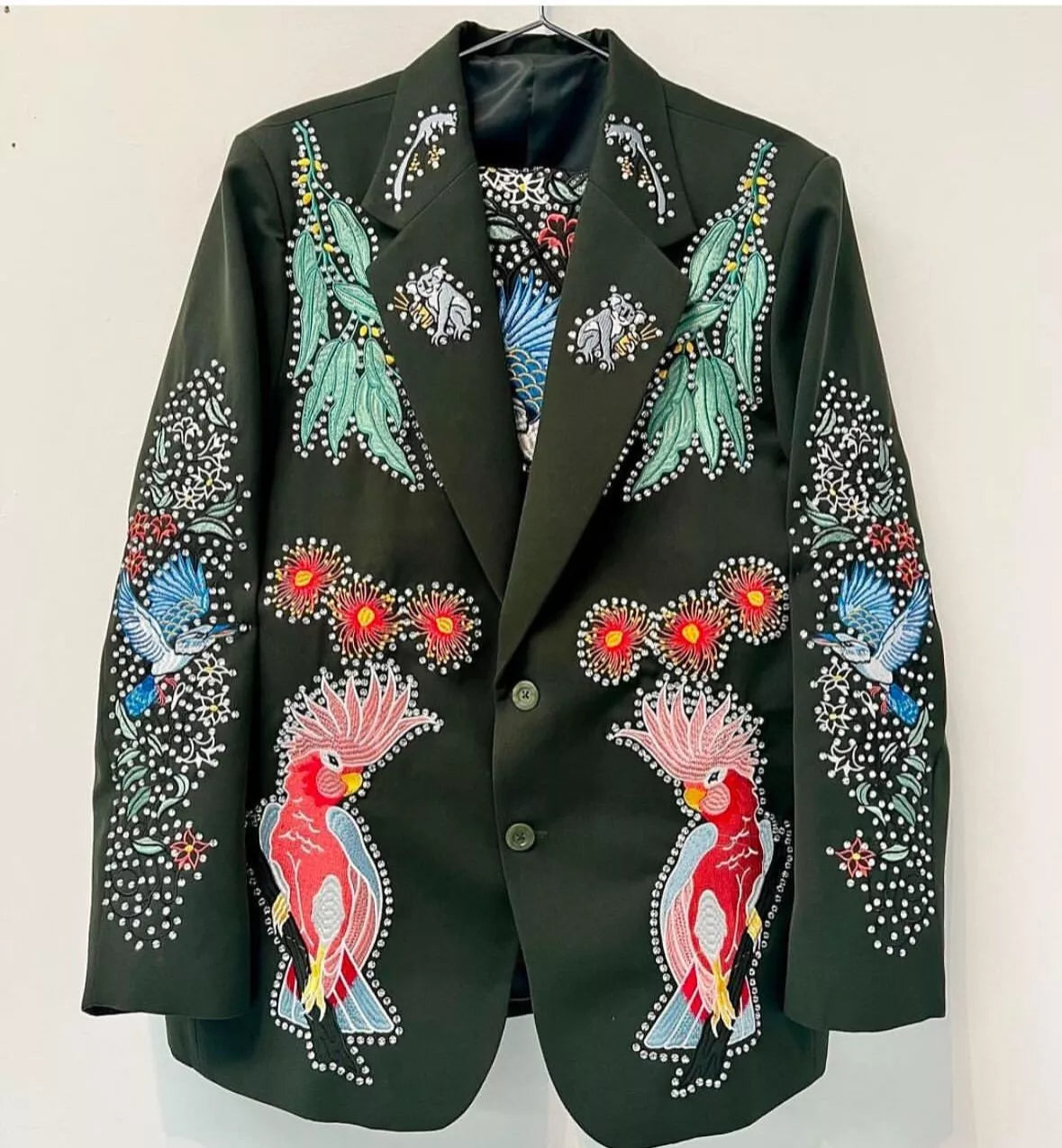 Bespoke Black Men's Customized Embroidered 2 Pc Western Style Wedding Cocktail