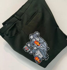 Bespoke Black Men's Customized Embroidered 2 Pc Western Style Wedding Cocktail