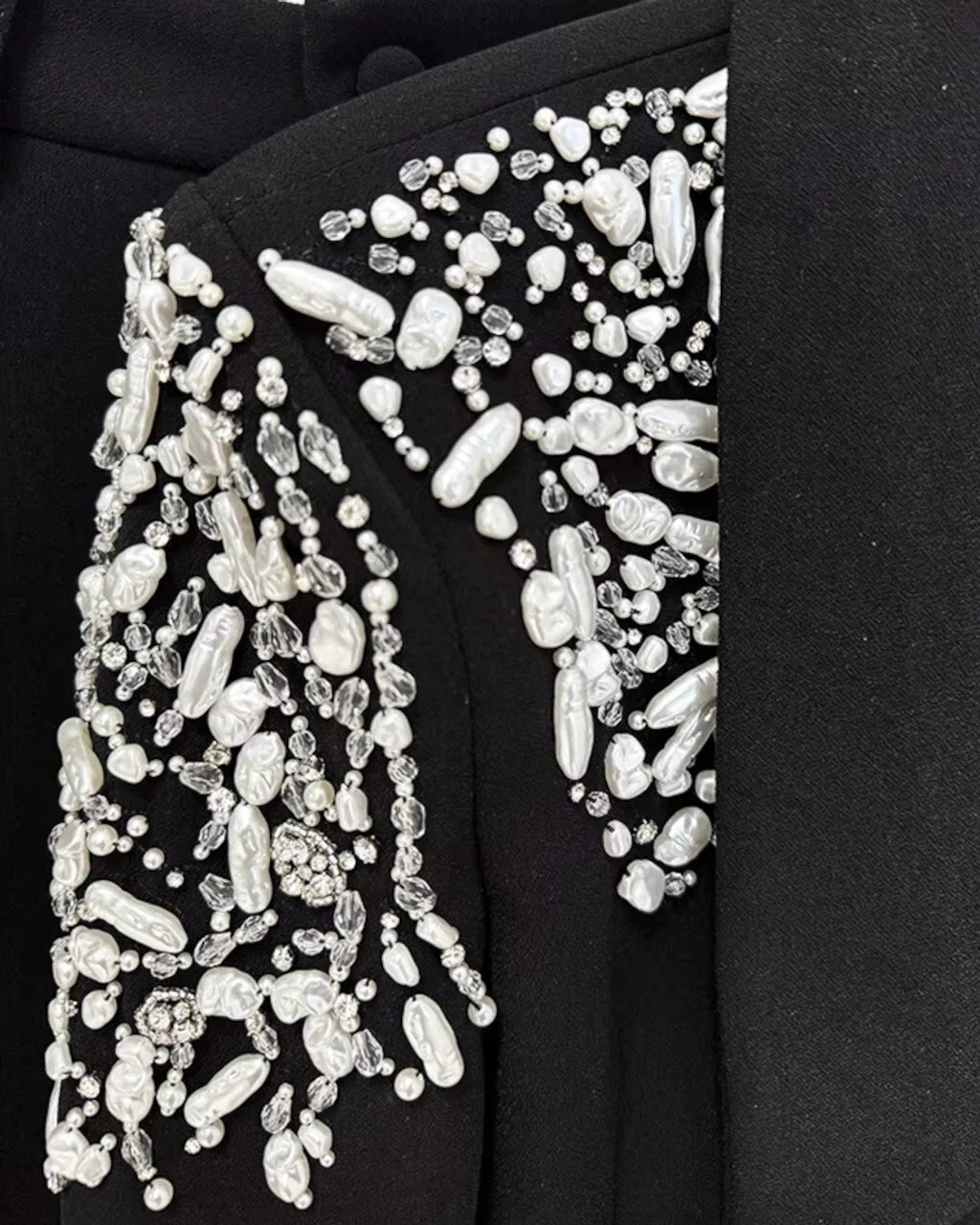 Customized Black Women 2 Pc Embellished Suit Wedding Cocktail Prom Party Attire