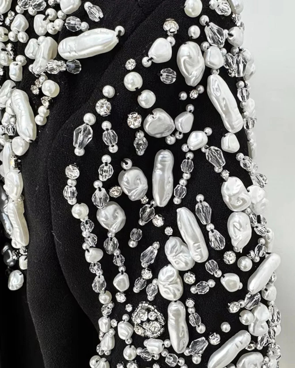 Customized Black Women 2 Pc Embellished Suit Wedding Cocktail Prom Party Attire