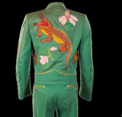 Bespoke Green 2 PC Cowboy Wedding Suit Cocktail Party Attire Groomsmen's Wear