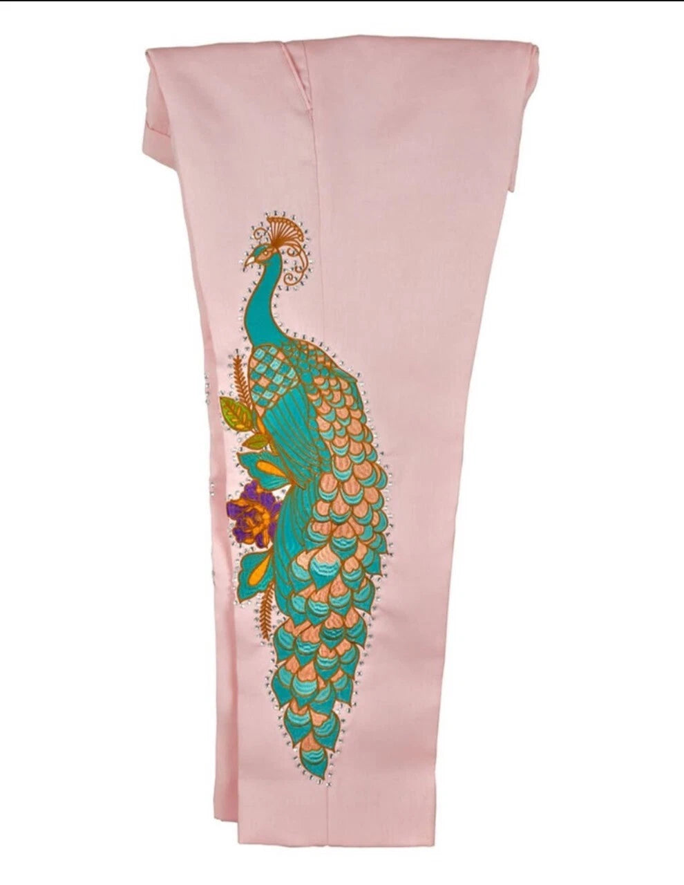 Customize Women Pink Cotton Embroidered 2 PC Suit Western Wedding Bridal Attire