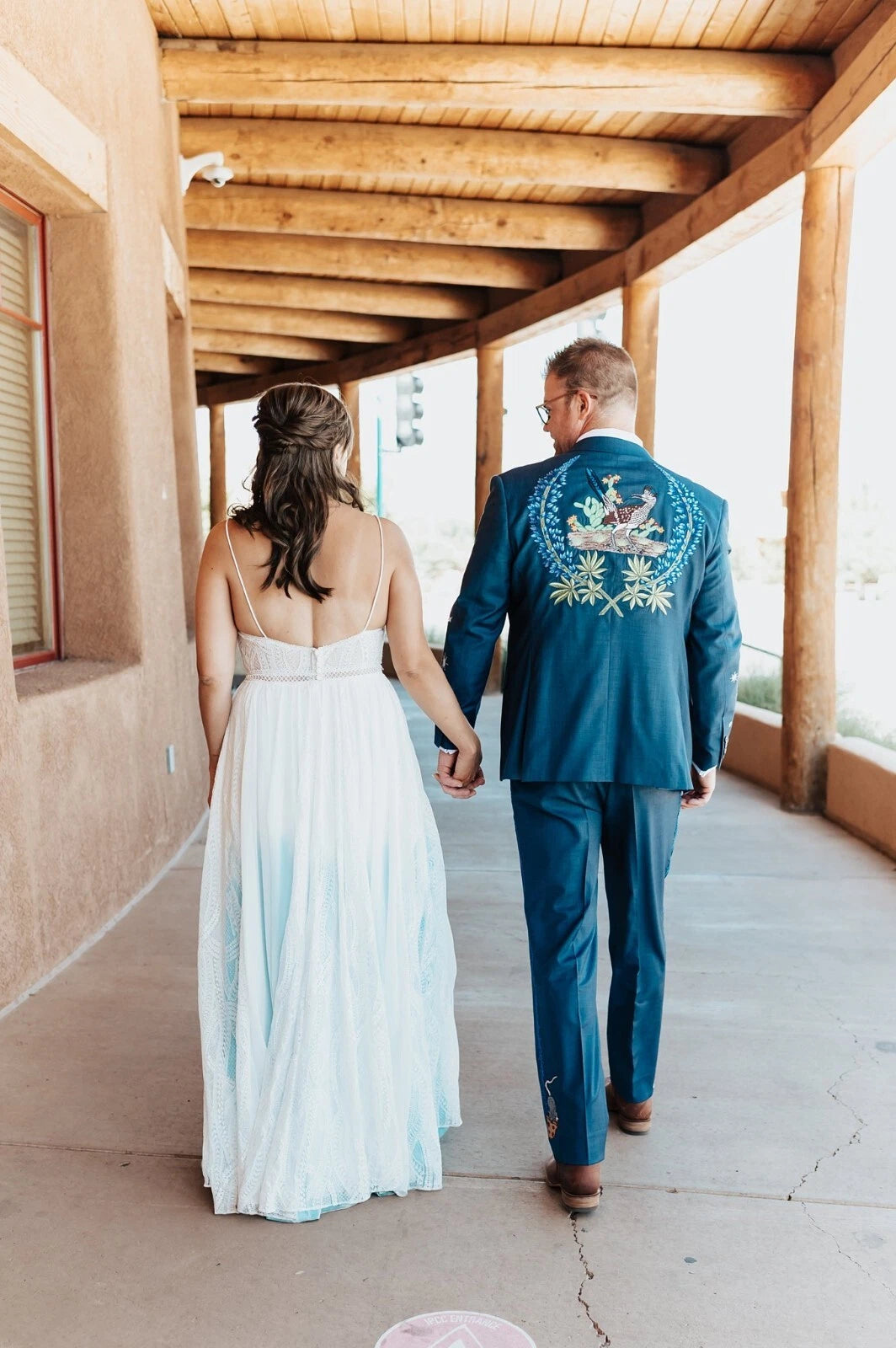 Customized Blue 2 Pc Embroidered Western Suit Wedding Cocktail Valentine Attire