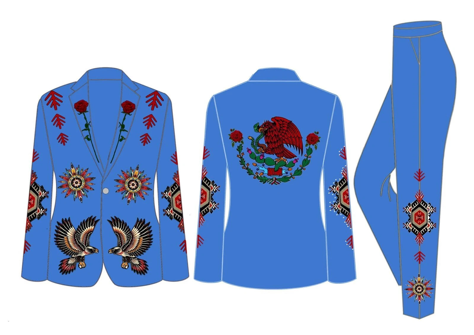 Vintage Western Nudie-Style Embroidered Cowboy 2 Pc Suit Wedding Cocktail Attire