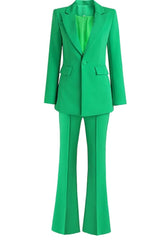 Bespoke Women Green 2 Piece Suit Peak Lapel Wedding Cocktail Prom Party Attire