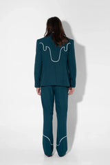 Customize Teal Blue Country Style 2 Pc Suit, Groomsmen & Groom Wedding Day Wear