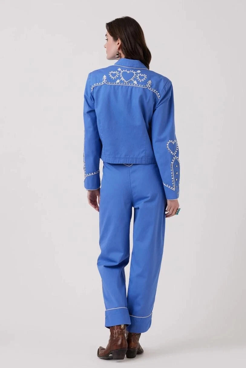 Handmade Cowgirl 2 PC Embroidered Suit Wedding Cocktail Party Attire Office Wear