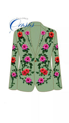 Brown Men's Customized Cowboy Embroidered 2 Pc Western Style Wedding Cocktail