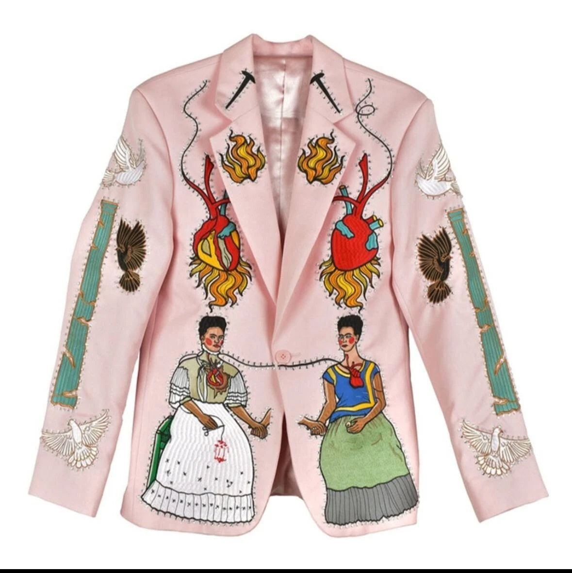 Customize Women Pink Cotton Embroidered 2 PC Suit Western Wedding Bridal Attire