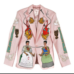 Customize Women Pink Cotton Embroidered 2 PC Suit Western Wedding Bridal Attire